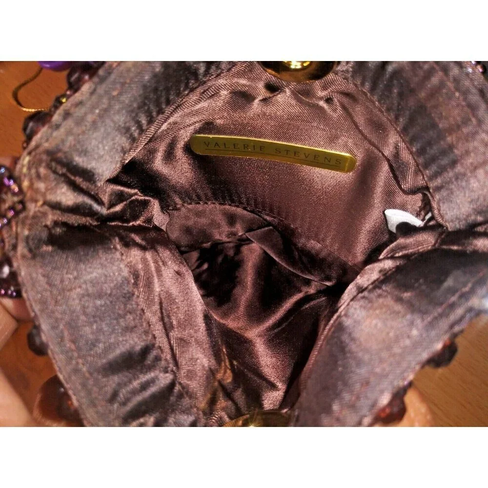 Valerie Stevens Beaded Purse Brown evening bag Crossbody bag Formal prom